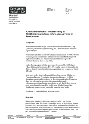 Avslutspromemoria 2011- Undersökning av försäkringsförmedlares informationsgi... (Bild)