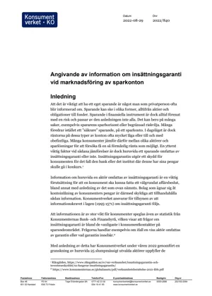 Granskning av information om insättningsgaranti vid marknadsföring av sparkonton (Bild)