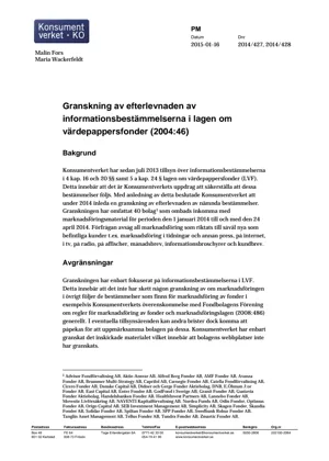 Granskning av efterlevnaden av informationsbestämmelserna i lagen om värdepap... (Bild)