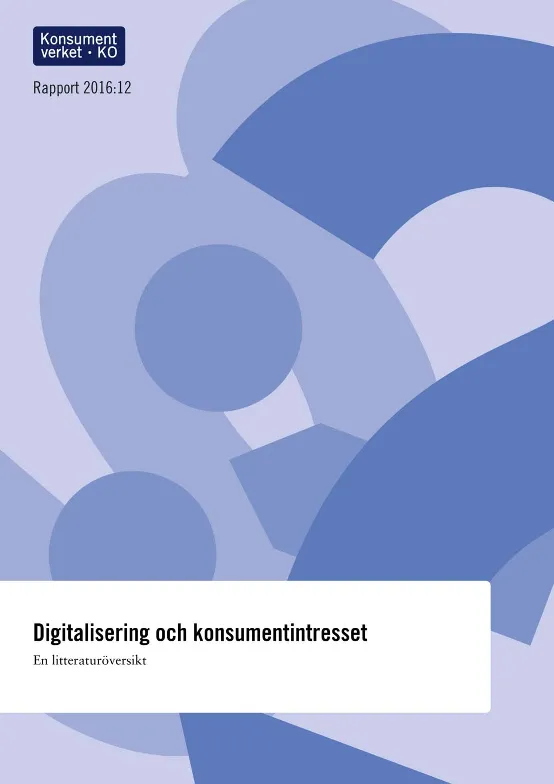Rapport 2016:12 Digitalisering och konsumentintresset (Bild)