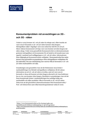 Konsumentproblem vid avvecklingen av 2G - och 3G - näten (Bild)