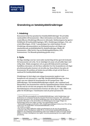 Granskning av betalskyddsförsäkringar (2023) (Bild)