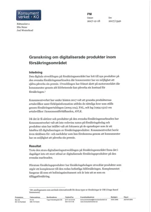 Granskning av digitaliserade produkter inom försäkringsområdet (Bild)