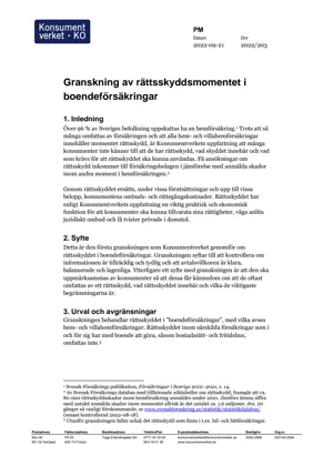 Granskning av rättsskyddsmomentet i boendeförsäkringar (Bild)
