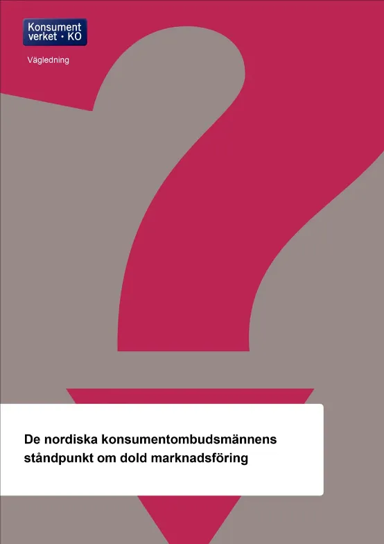 De nordiska konsumentombudsmännens ståndpunkt om dold marknadsföring (Bild)