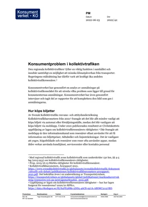 Konsumentproblem i kollektivtrafiken (Bild)