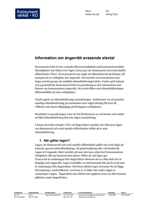 Informationsbrev om ångerrätt avseende elavtal (Bild)