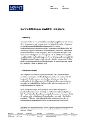 Granskning av marknadsföring av elavtal till inköpspris (Bild)