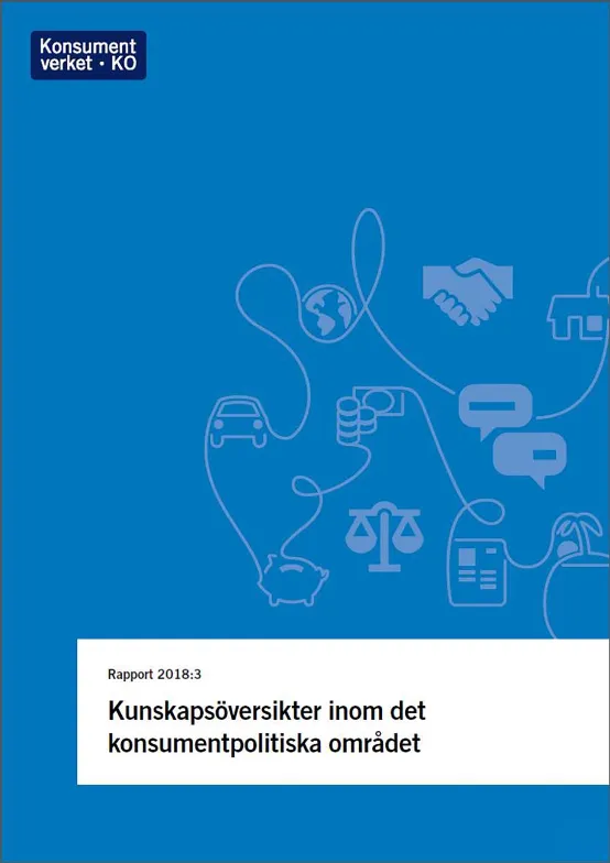 Rapport 2018:3 Kunskapsöversikter inom det konsumentpolitiska området (Bild)
