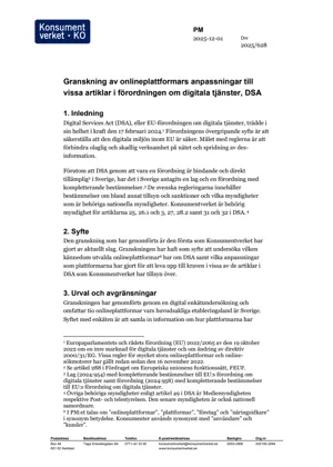 Granskning av onlineplattformars anpassningar till DSA (Bild)