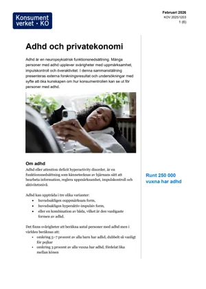 Faktablad – Adhd och privatekonomi (Bild)