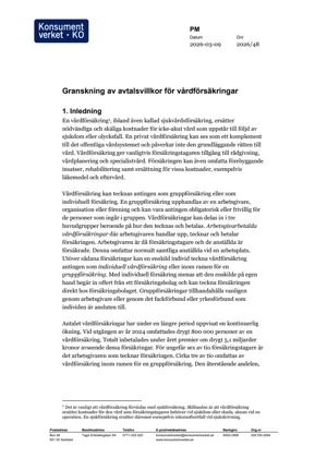 Granskning av avtalsvillkor för vårdförsäkringar  (Bild)
