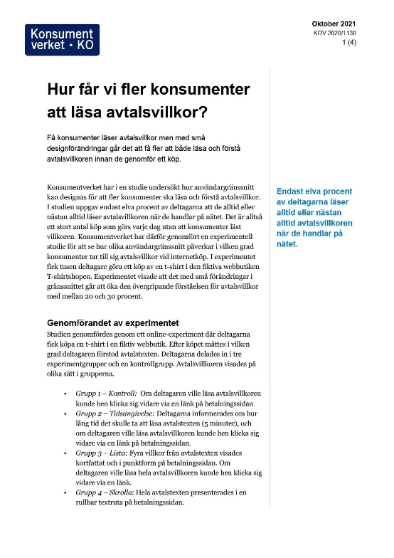 Hur får vi fler konsumenter att läsa avtalsvillkor? (Bild)