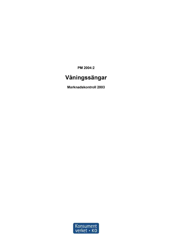 Rapport 2004:2 Våningssängar (Bild)