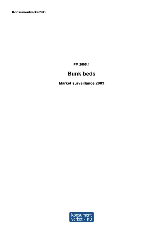 Rapport 2005:1 Bunk beds. Market surveillance 2003 (Bild)