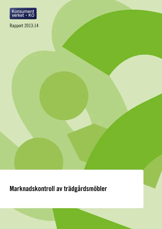 Rapport 2013:14 Marknadskontroll av trädgårdsmöbler (Bild)